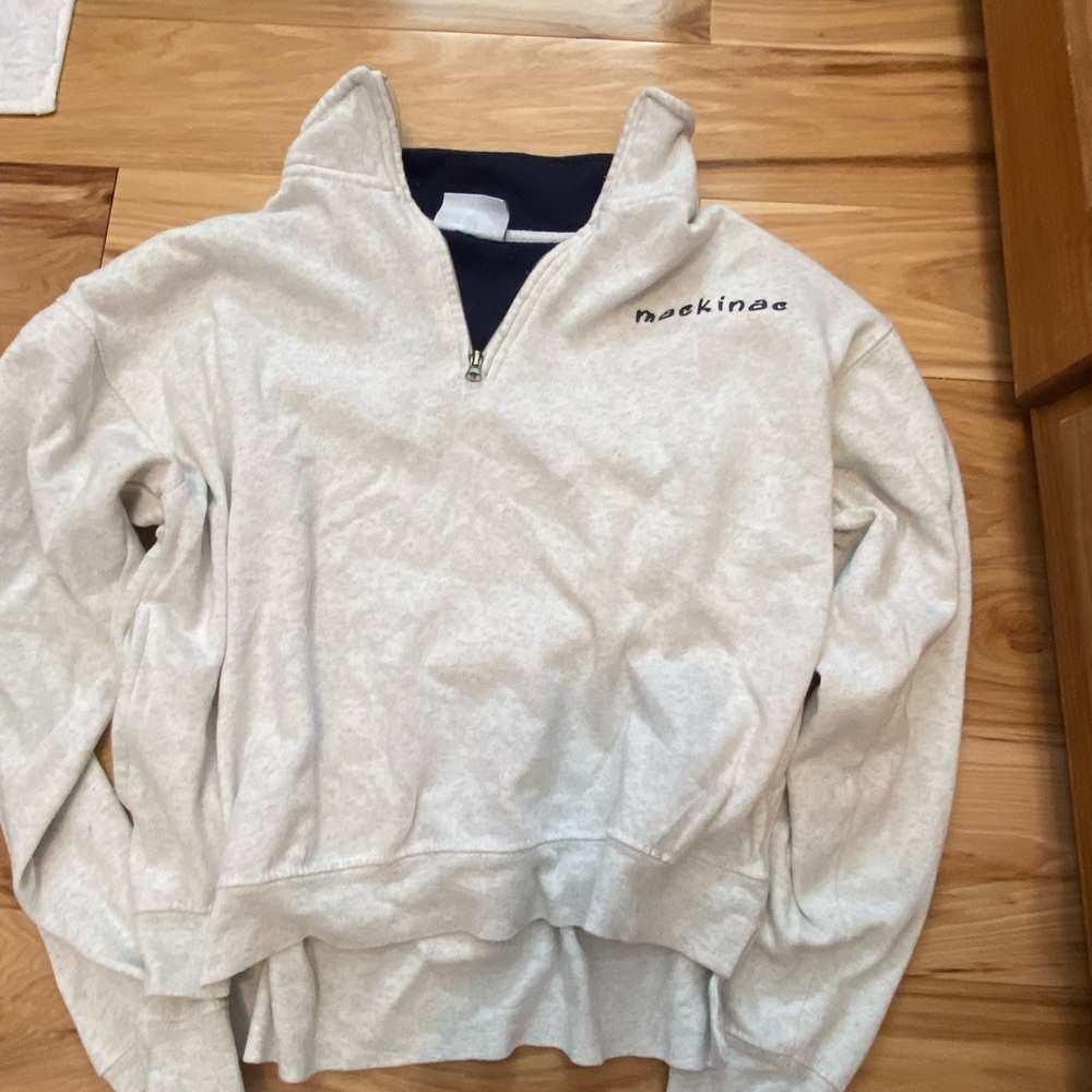 Men's Cream Half-Zip Sweater
